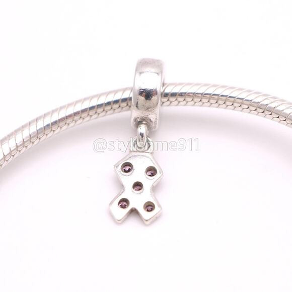 Authentic PANDORA Breast Cancer Awareness Ribbon Charm - 790314PCZ - Picture 4 of 7